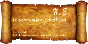 Niedermayer Edvárd névjegykártya